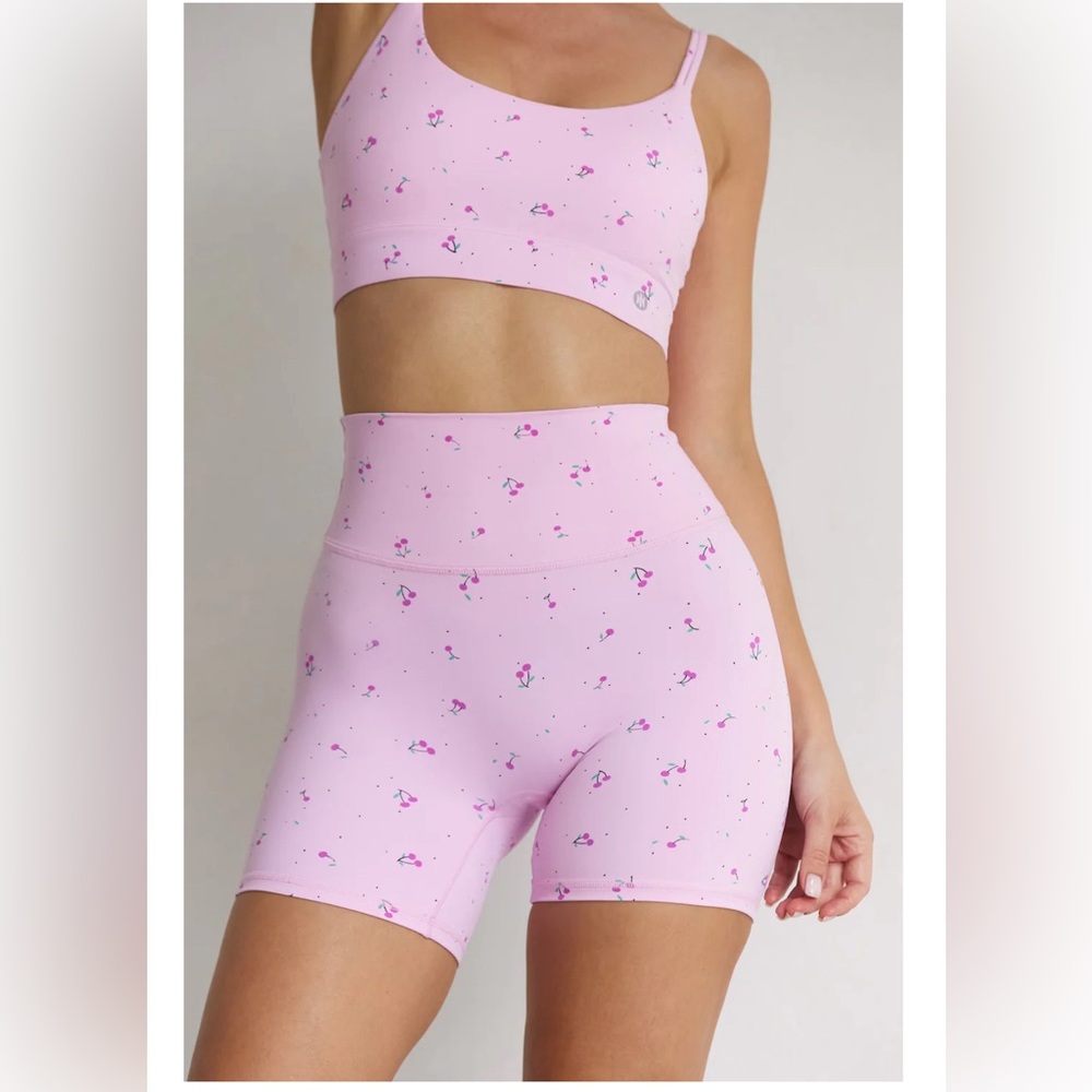 Astoria Luxe blossom cherry print shorts and bra set size L bra / XL shorts